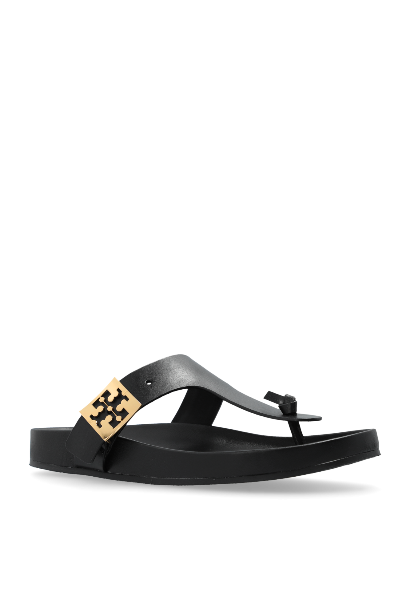 サンダル・ミュール Tory Burch Black Leather Slippers Tory Burch Women's Miller Calf Leather Perfect Sandal